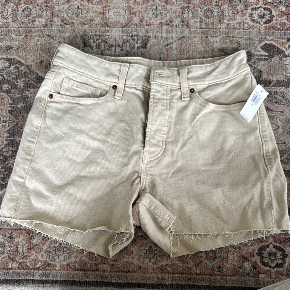 Old Navy Tan Jean Shorts with Frayed Hem